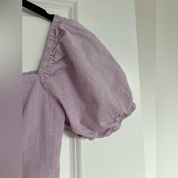 Lavender Puff Sleeve Mini Dress - Picture 4 of 10